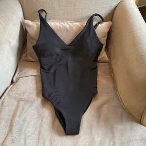 Beach Riot Reese Rib One -Piece Swimsuit , Black, Size XS